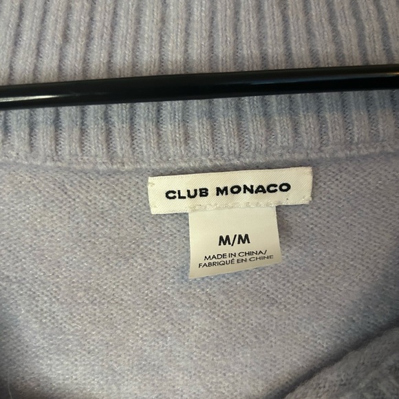 Club‎ Monaco Women’s Light Gray Knit Sweater Size Medium Ribbed Boat Neck Cozy - Picture 5 of 5